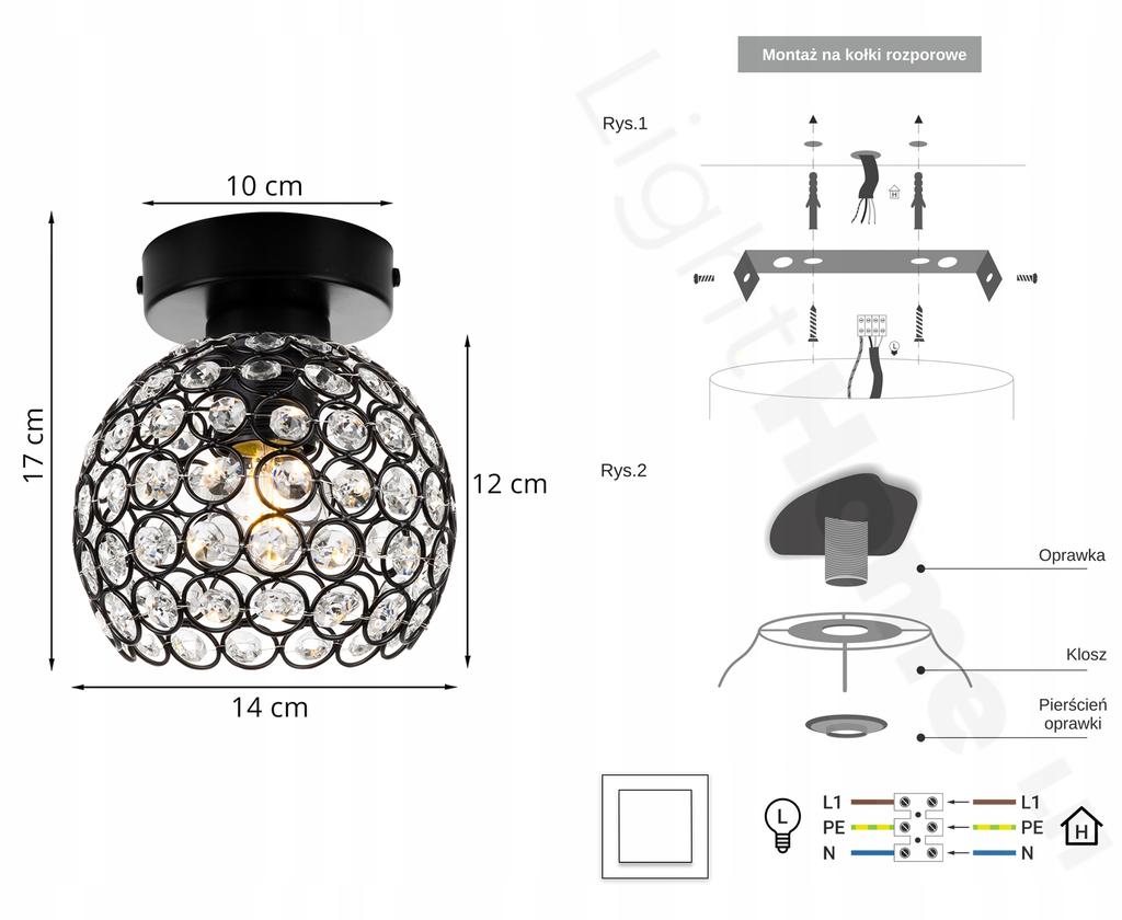 LOFT CEILING LAMP CRYSTAL BALL LED