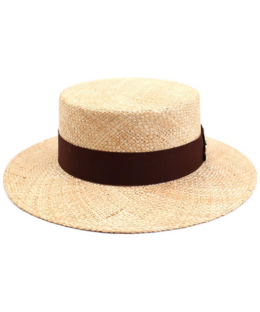 Yunibeosyeolkemiseuteuli Brown Line Bau Flat Fedora Panama Hat