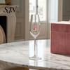 Bicchieri di Lusso per Feste Bicchiere da Vino Rosso con Rose e Foglie Verdi Decorato, Calice Trasparente Squisito Design Floreale, Bicchiere Decorativo,