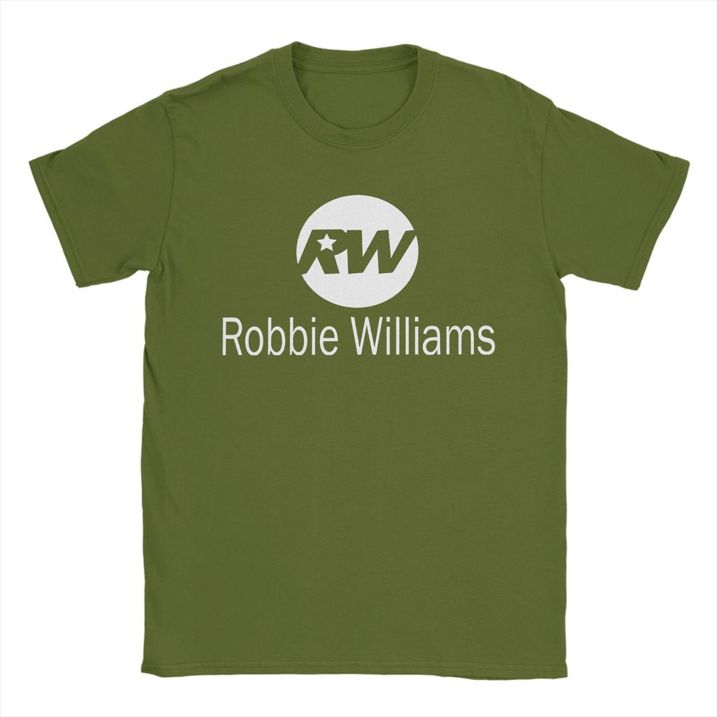Vintage Robbie Williams Live 2025 Concert T-Shirt Men O Neck Pure Cotton T Shirt RW Singer Short Sleeve Tee Gift Merchandise