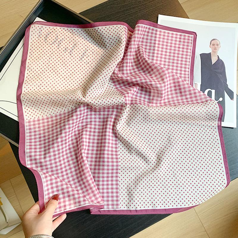 Silk Cotton! New Versatile Gentle Fashion High-end Scarf Women's Silk Scarf Four-season Small Square Scarf Printed Decorative Silk Scarf