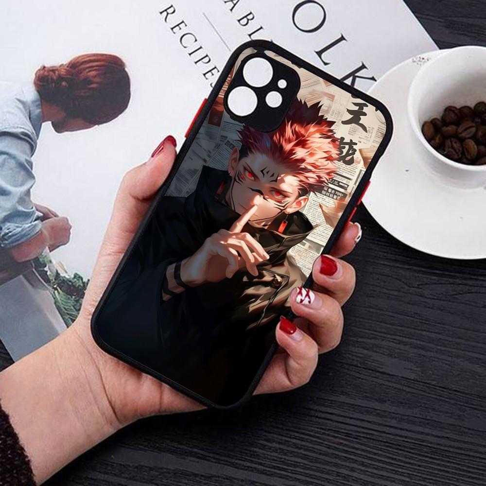 Jujutsu Kaisen Ryomen Sukuna Phone Case For IPhone 14 11 12 13 Mini Pro Max 8 7 Plus X XR XS MAX Translucent Matte Cover