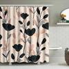 Modern Floral Shower Curtain Bathroom Decor Waterproof Fabric 3D Printed Customizable Home Decoration Pink Grey Black Colorful