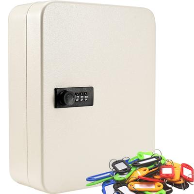 Key Box, Key Case, Wall Mounted, Combination Lock Type, Key Storage, Office/Home Use, 28 Keys (White)