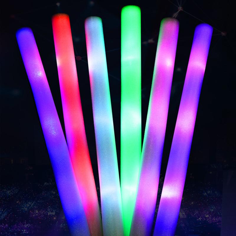Bulk Colorful Led Glow Sticks Rgb Led Glow Foam Stick Cheer Dark Tube Light Potřeby pro narozeninovou svatbu