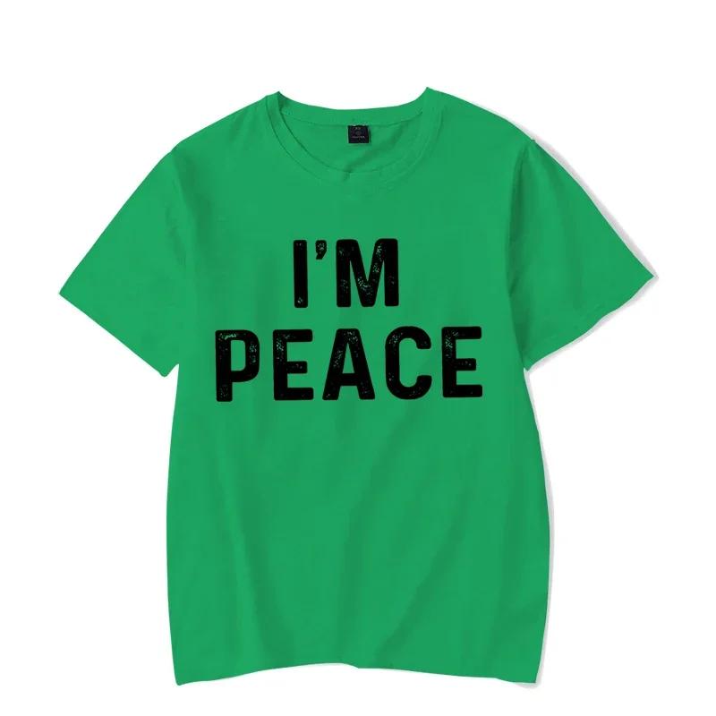Vtipná párová trička s nápisem I Come in Peace I'm Peace Tričko s potiskem písmen s krátkým rukávem Pánské Dámské Y2K Topy Milenecká trička
