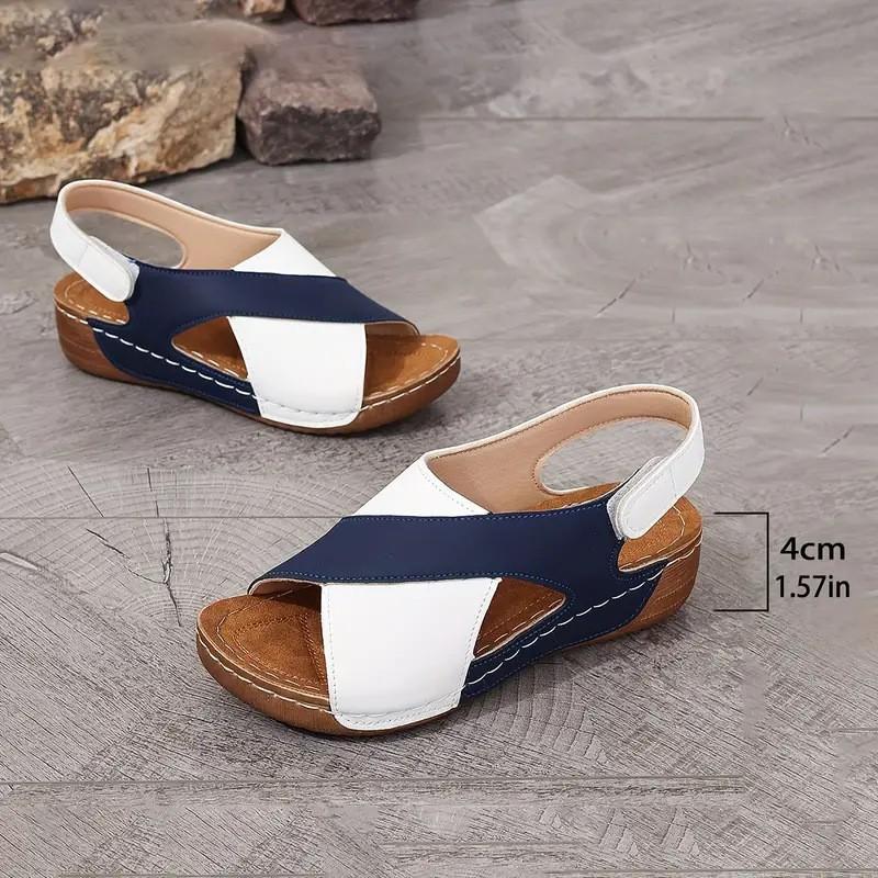 New Women's Colorblocking Sandals Thick Bottom Heightened Comfortable Lightweight Cool Slip Shockproof Wearable Casual Arch Support Slippers