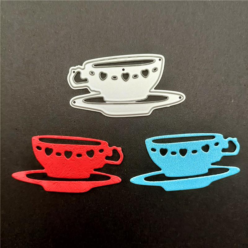 Coffee Mugs Cup and Cat Metal Cutting Dies DIY Embossed Scrapbooking Accessories Cut Dies for Cards Album Diary Crafts Decor