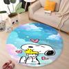 Cute Peanuts Snoopy Round Rug Anti-Skid Floor Carpet for Living Room Bedroom Children Room Home Decoration