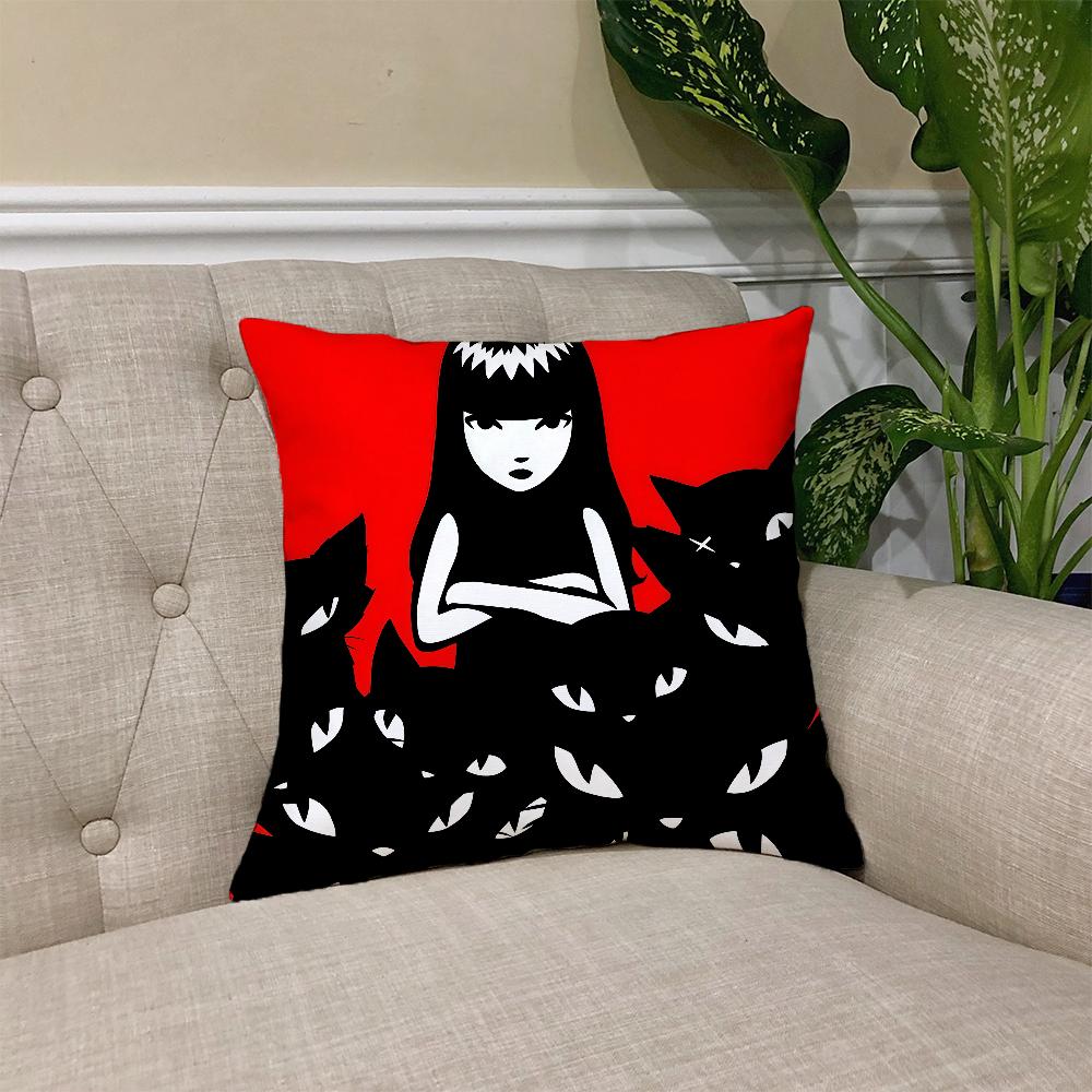 E-Emily S-Strange cushion cover Square Sofa Cushion Cover Casual Skin-Friendly Comfortable Pillow Cover