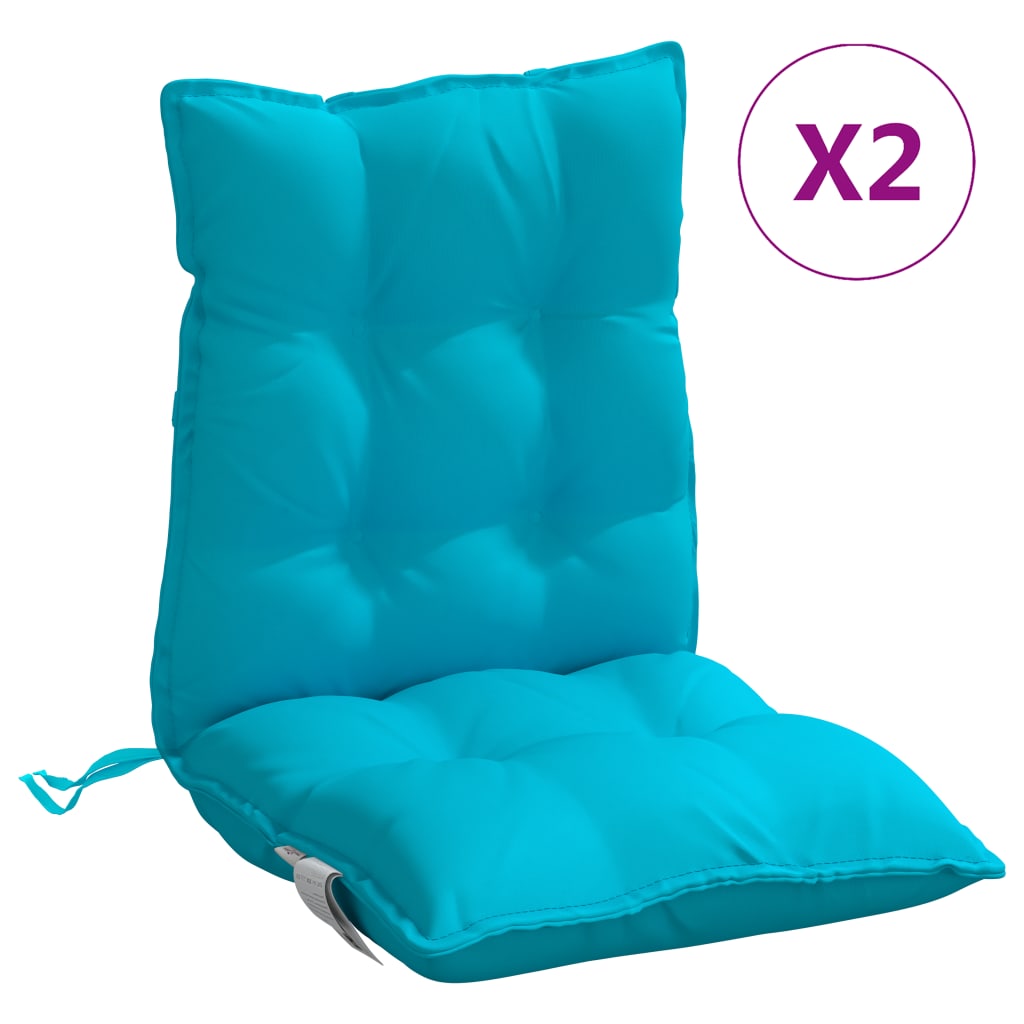 Low Back Chair Cushions 2 pcs Turquoise Oxford Fabric