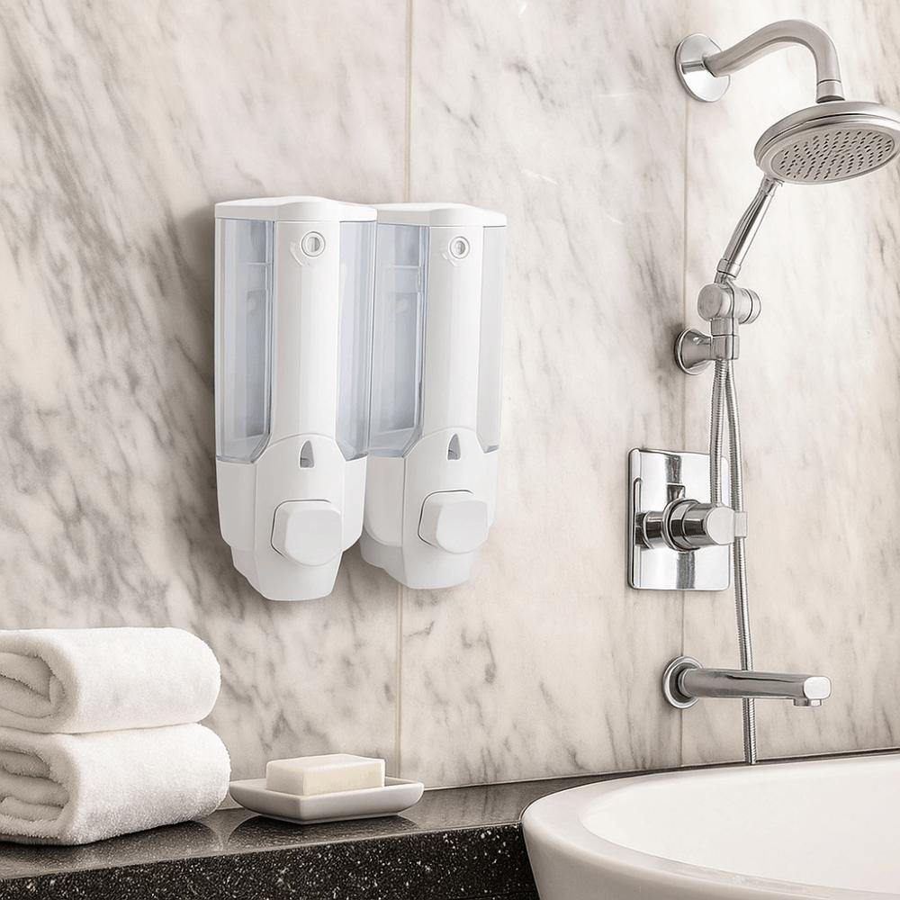 ABS Wall-mounted Liquid Dispenser Manual Operation Shower Dispenser Press Soap Organizer  Office