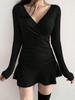 2026 Spring/Autumn Women's Slim Fit High-End Solid Color Hip-Hugging Short Skirt with Inner Layer.