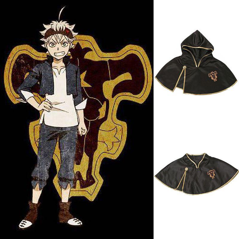 Black Asta Clover Outfit Short Cape Cosplay Costume Unisex Halloween Party Gift