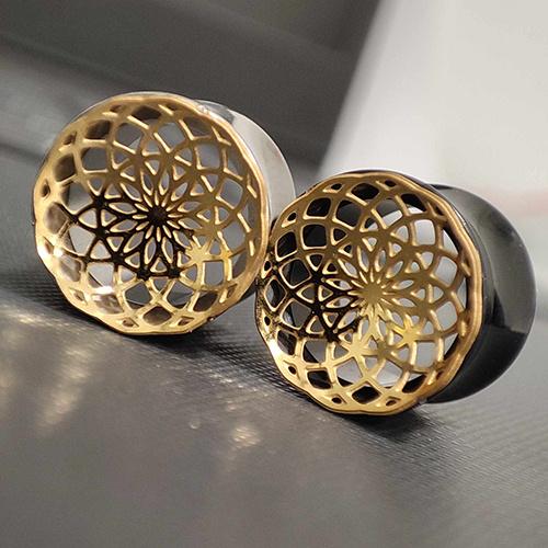 Tunnel - Gold Mandala - Silver - Pt-047 12 Mm
