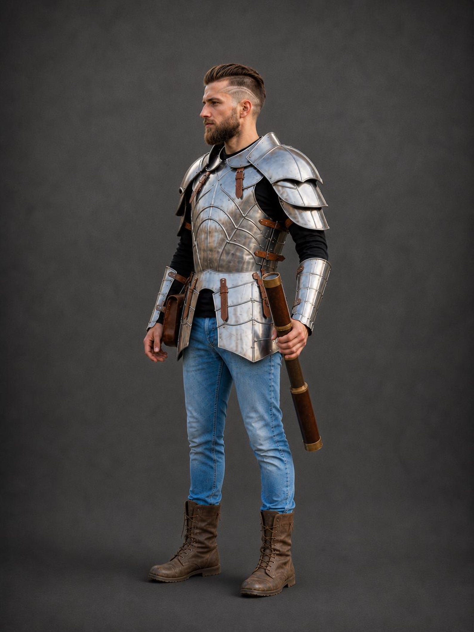 Medieval Steel Knight Armor Outfit, Warrior Costume for LARP Cosplay Halloween Reenactment