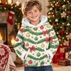 Kids Long Sleeve Christmas Print Casual Fashion Hooded Top