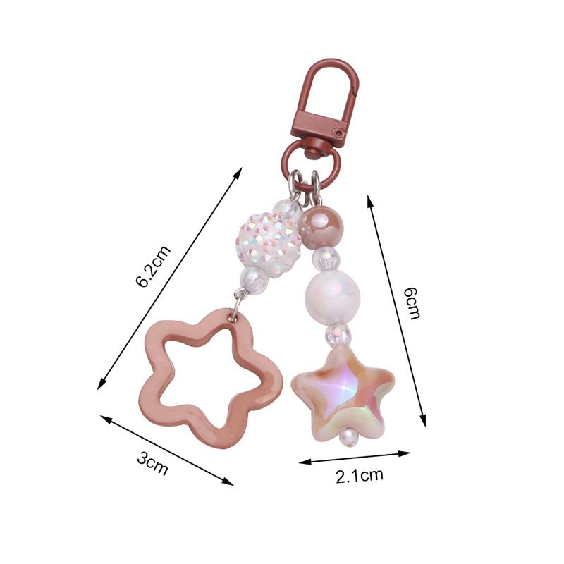 Portachiavi Ciondolo Stella Pentagramma Degradato Decorazione Zaino Portachiavi Ciondolo Fatto a Mano Portachiavi Moda Ciondolo Borsa Portachiavi Dolce Fresco
