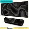 Schwarz-graues abstraktes Muster-Design Mauspads Schreibtischunterlage mit genähtem Rand Gummi rutschfest Gaming-Matte Tastatur-Mauspads