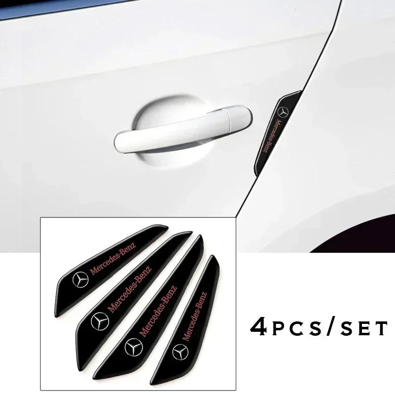 4pcs for Mercedes Benz C180 C200 C260 Car Door Anti-collision Protector Bar Stickers Side Edge Rear View Mirror Protection Strip EUVWX1
