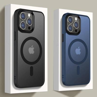 Luxuriöses mattes For Magsafe Case für iPhone 16 15 13 12 11 14 Pro Max 16 Plus Magnetische kabellose Ladefunktion Durchscheinende stoßfeste Hülle