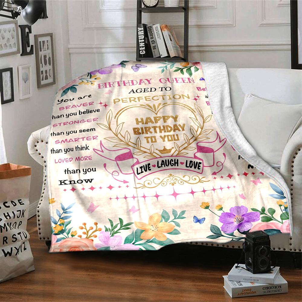 Happy Birthday Celebration Multi-purpose Blanket Comfortable ure Suitable for Sofa Couch Office Bed Seasons Universal Warmthful Friends Y32