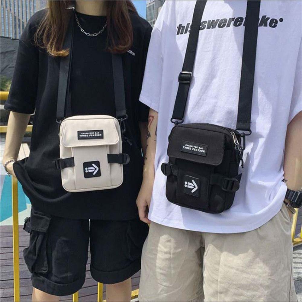 Large Capacity Messenger Crossbody Bag Korean Oxford Cloth Bag Simple Chest Bag  Unisex