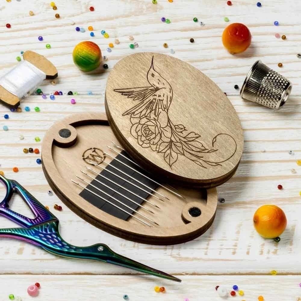 Holzmaterial Holz Magnetische Nadelbox Magnetischer Nadelhalter Werkzeugorganisation