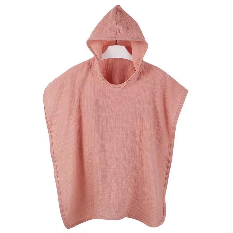 Kids All Season Gauze Hooded Bath Robe Absorbent Swimming Beach Towel