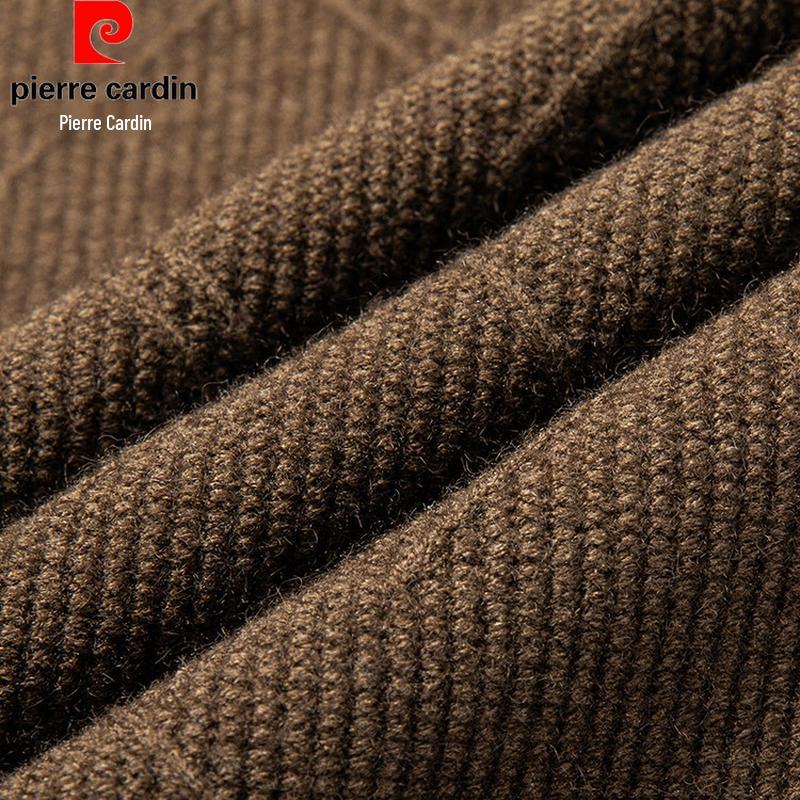 Pierre Cardin Men's Merino Wool Blend Jacquard Round Neck Sweater