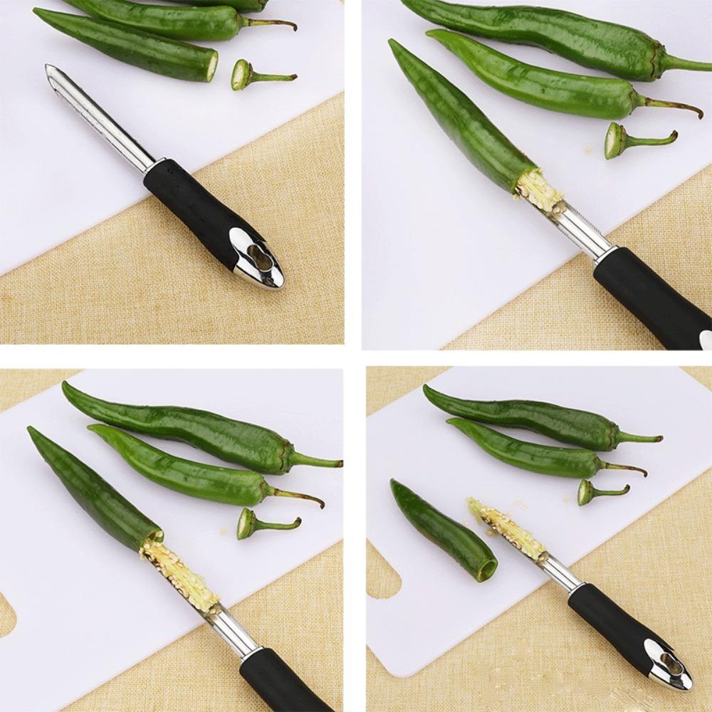 Pepper corer remover with teeth stainless steel corer, fruit corer removal, fruit corer, corer tool, kitchen tool, reusable