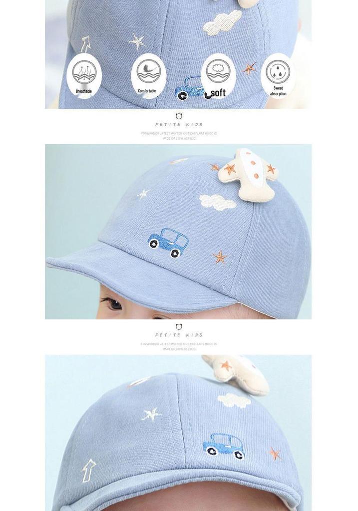 Unisex Baby Duckbill Cap: Cute Corduroy Baseball Sun Hat for Spring and Autumn