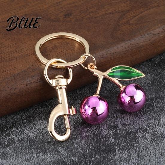 Fruit Key Ring Charm Alloy Cherry Keychain for Backpacks Shape Car Purses Chain Holder Decorative Handbag Pendant Women & Girls Backpack