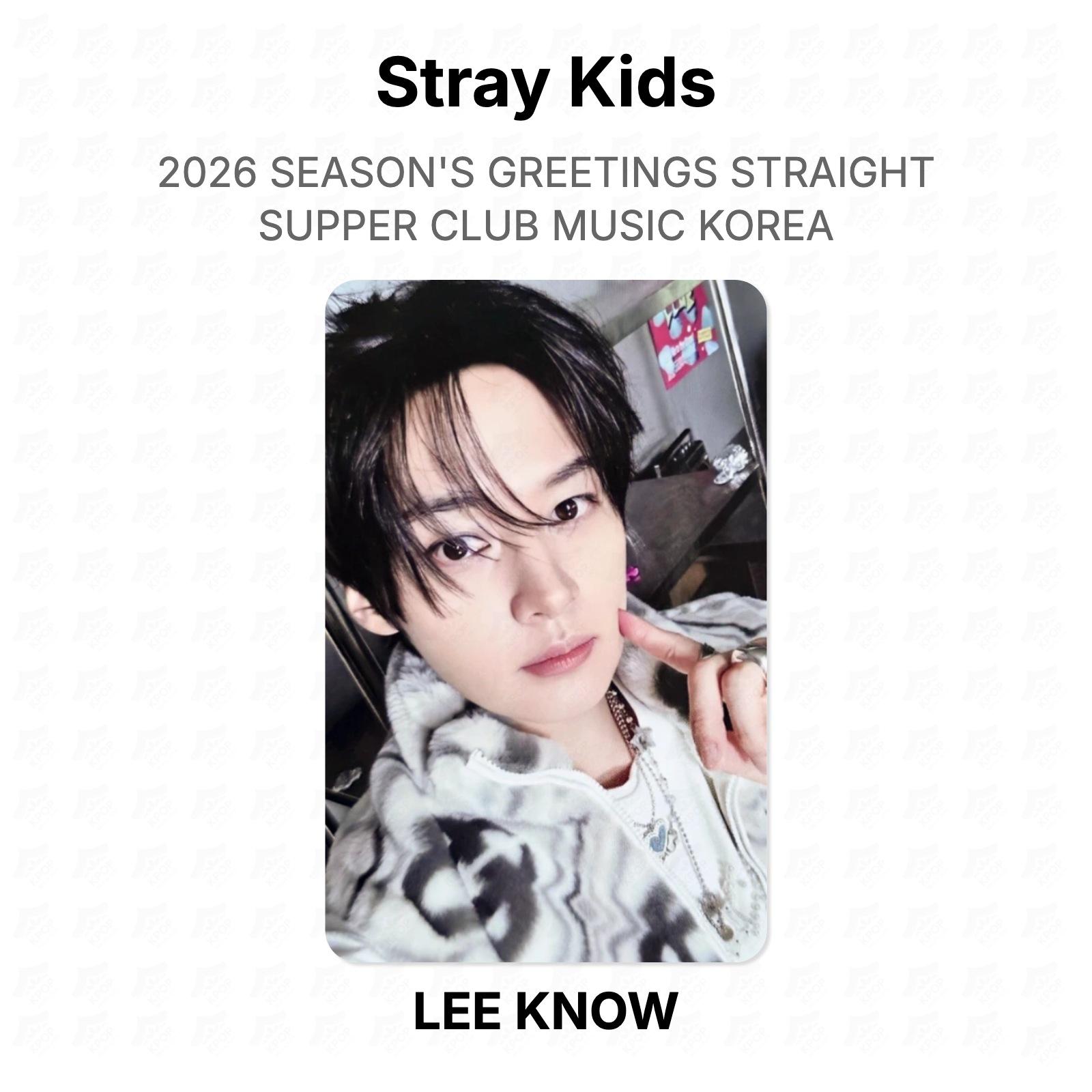 Stray Kids 2026 SEASON S GREETINGS STRAIGHT SUPPER CLUB MUSIC KOREA Official Photocard LEE KNOW