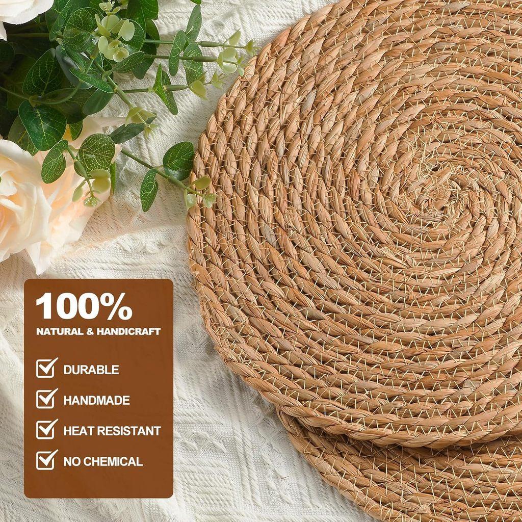 Japanese Woven Bamboo Coaster Set With Insulation For Home Use