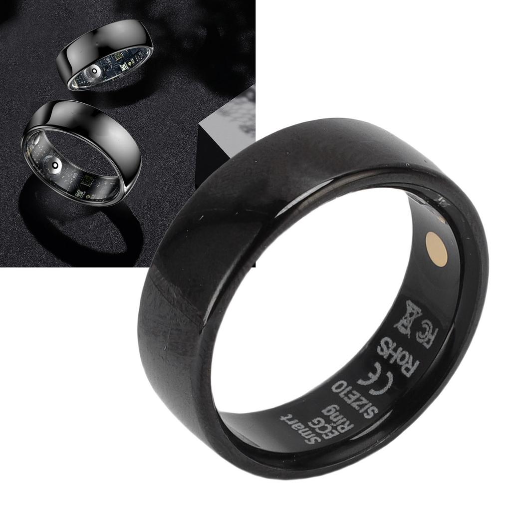 Smart Ring Health Tracker Aluminum Alloy 5ATM Rainproof Wearable Smart Ring with APP Charging Case F