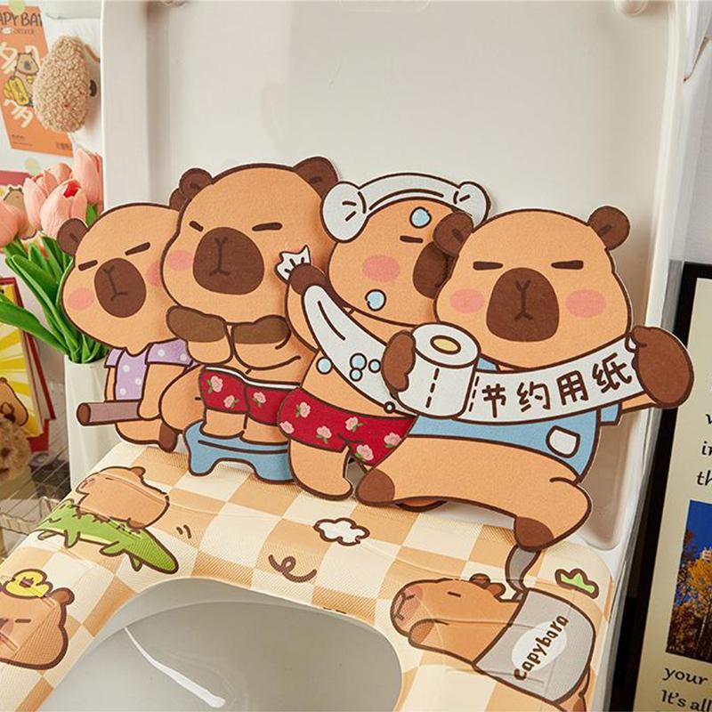 Capybara Toilet Mat Deodorizing Stickers Deodorizing Capybara Deodorizing Stickers Cartoon Toilet Mat Self-Adhesive Deodorizing
