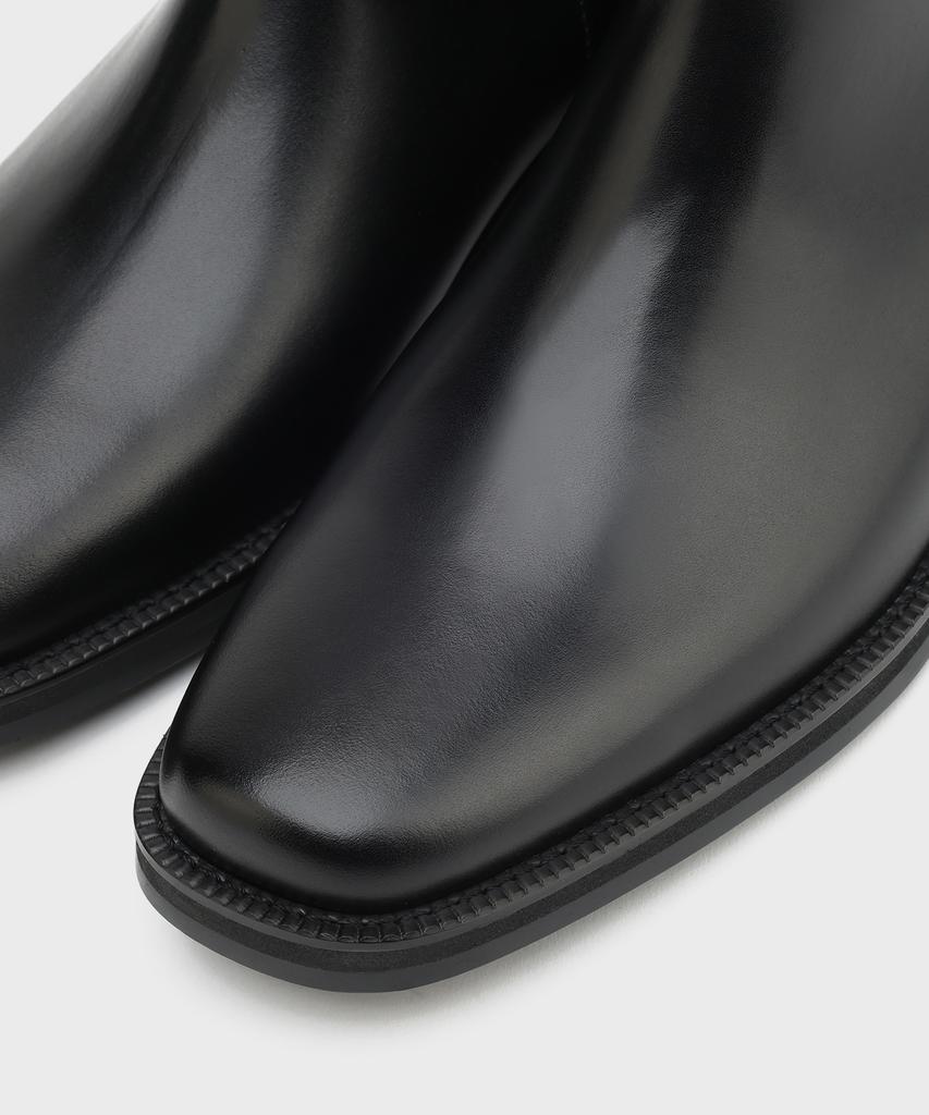 Firenze Atelier [Vibram] Minimal Semi-Square Zip-Up Boots 7430-Z [Fg Black]