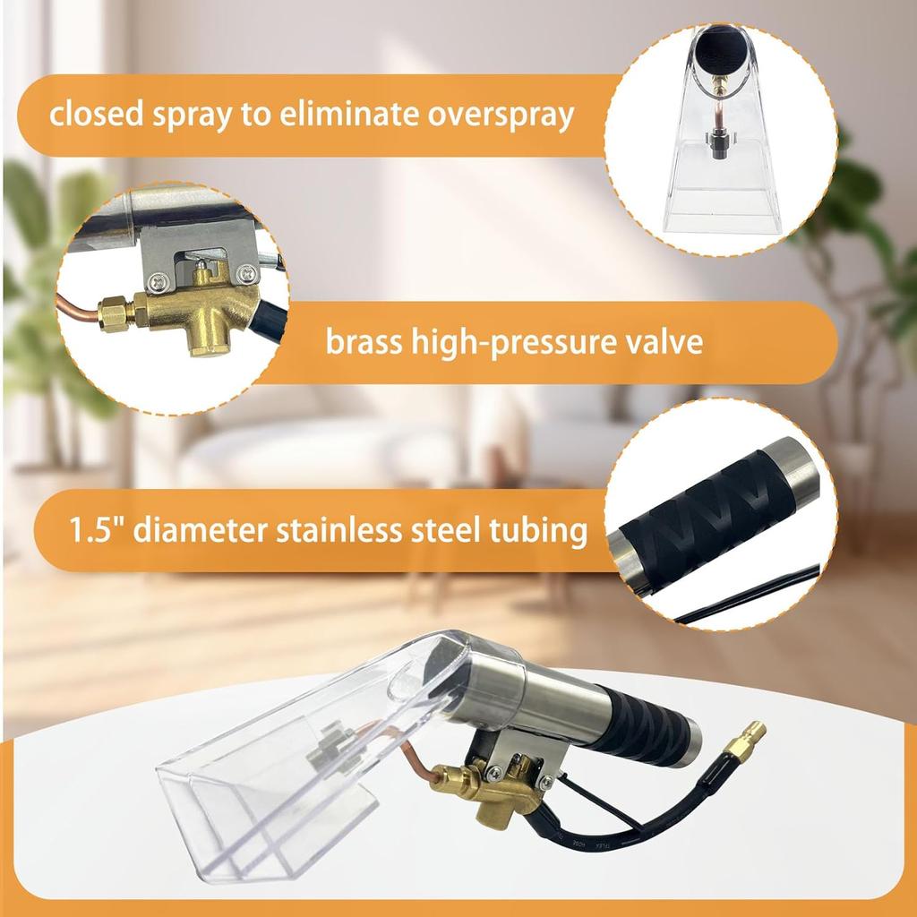 Extractors Upholstery and Auto Detailing Tool Hand Wand, Extractor Hand Tool, Carpet Cleaning Extractor with Clear Head for Mytee/ShopVac & Most