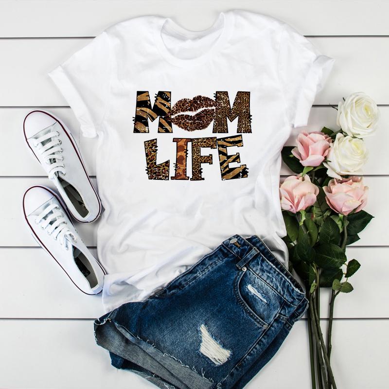 Women Lips Leopard Gold Glitter Print Trendy Graphic Designs T Shirt For Lady Shirt Harajuku O