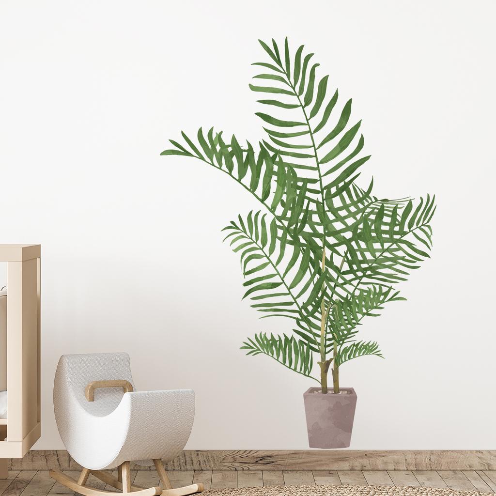1Pc Realistic Watercolor Green Plant Potted Wall Stickers For Living Room Decor Children Room Home Decoration Wall Decals