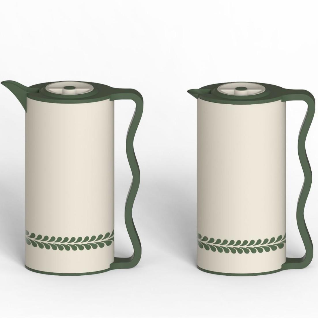Large Capacity Vacuum Flask with Portable Handle - Coffee & Hot Water Kettle 1L белый