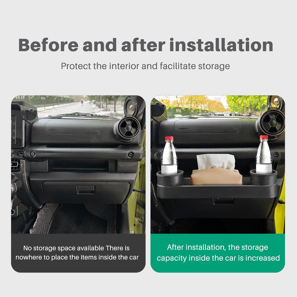 FDAIUN Car Passenger Seat Storage Cup and Cell Phone Holder for Suzuki Jimny 4th Generation ABS Material with Silicone Custom Interior Suzuki Jimny