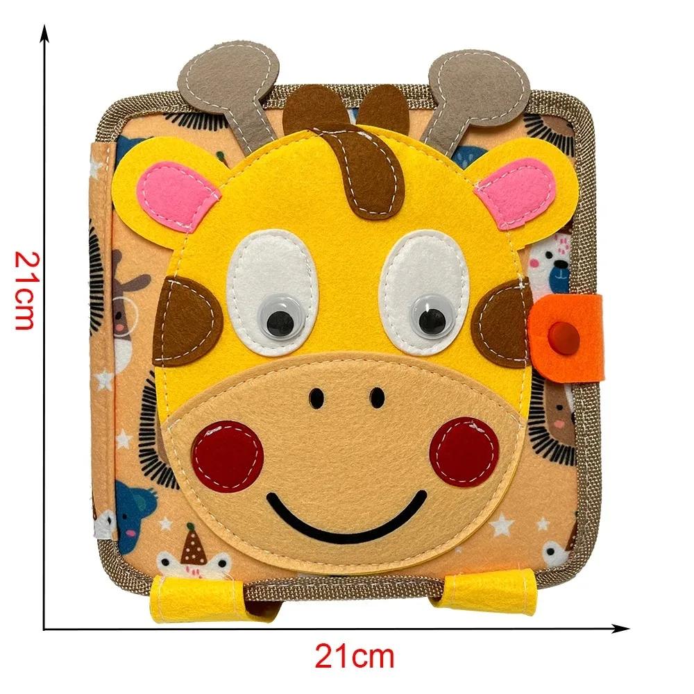 Kleinkind Giraffe Filz Beschäftigungsbrett Ruhiges Buch Waschbar Farbe Form Sensorisch Feinmotorik Tragbar Reise Puzzle Spielzeug Geschenk