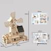1 Set 3D Wooden Jigsaw Puzzles Educational Science Experiments Solar Windmill Houses Children'S Diy Handcrafted Assembly Models