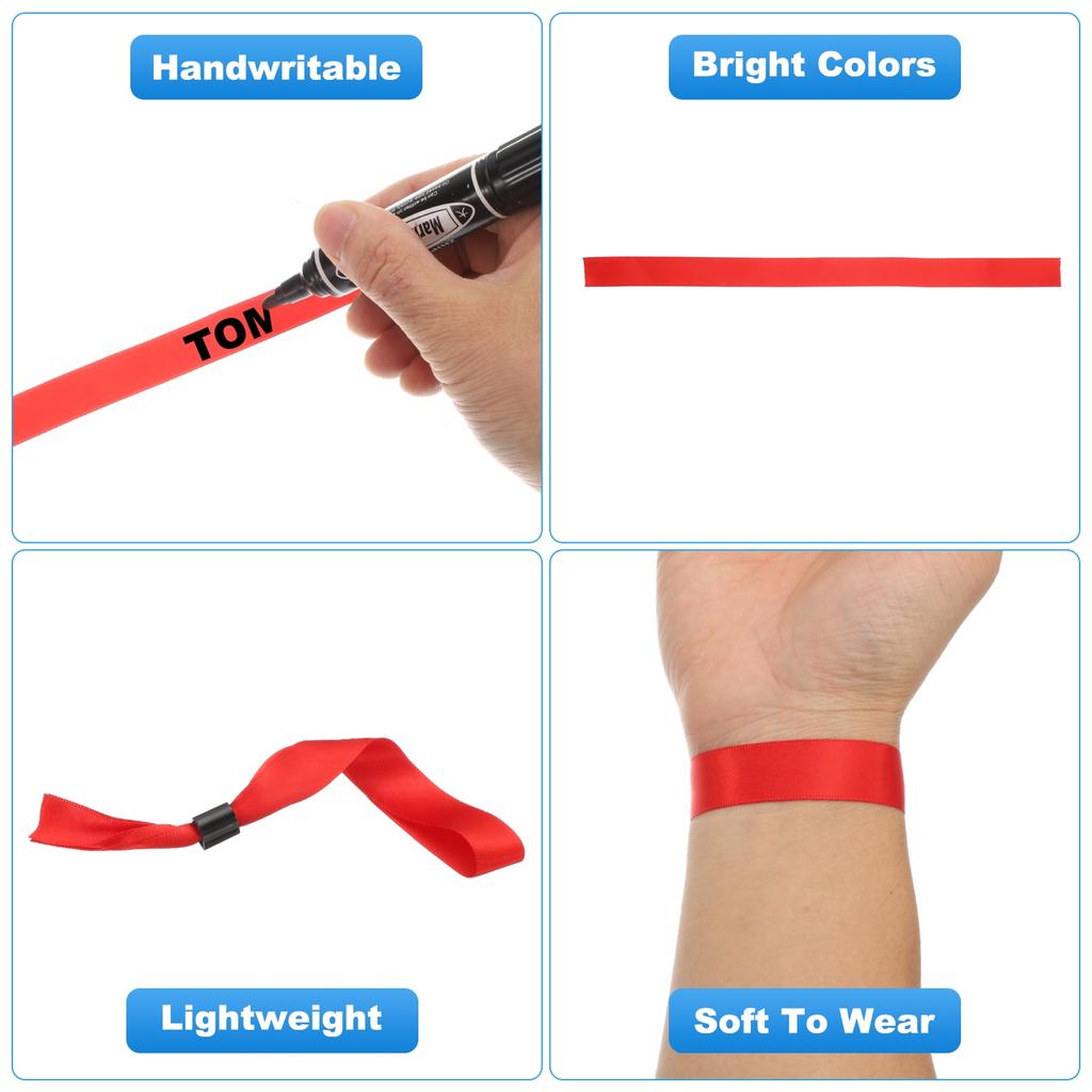 20pcs Wrist Bands Cloth Event Wristbands VIP Wrist for Events Disposable Wristbands Events Colored Wrist Bands Concert Party
