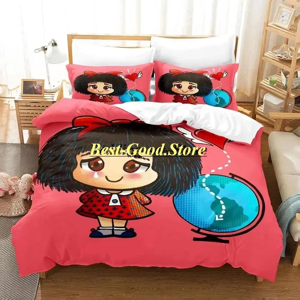 Cute Girl Mafalda Bedding Set Duvet Cover Full Queen King Size Pillowcase Bed Printed Bed Set For Aldult Kid Bedroom Single Twin