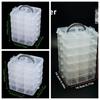4/5/6-Layer Stackable Transparent Storage Box Handheld Organizer Multi-layer Storage Box Portable Jewelry Holder Toy Sorting
