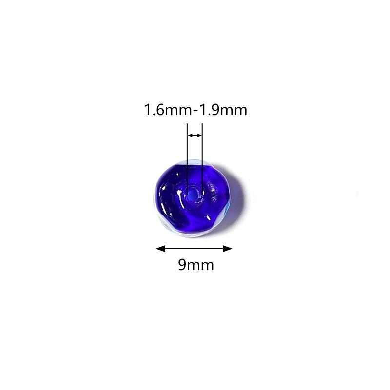 10pcs/lot 9mm Flat Round Lampwork Beads Colorful Evil Eye Loose Spacer Glass Beads For DIY Fashion Bracelet Earrings Accessories