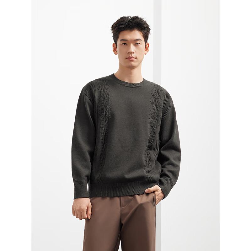 GXG Herren Lockerer Rundhals-Strickpullover